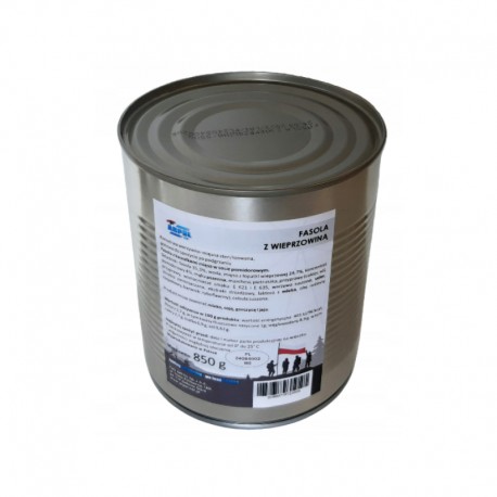 KARINĖS PUPELĖS SU KIAULIENA, KONSERVUOTA, 850g skardinė